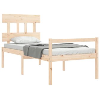 Seniorenbed met hoofdbord massief hout 90x200 cm 4