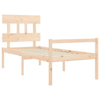Seniorenbed met hoofdbord massief hout 90x200 cm 5