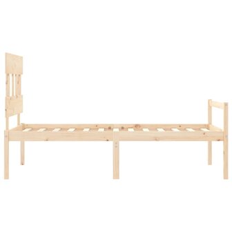 Seniorenbed met hoofdbord massief hout 90x200 cm 7