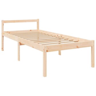 Seniorenbed met hoofdbord massief hout 90x200 cm 9