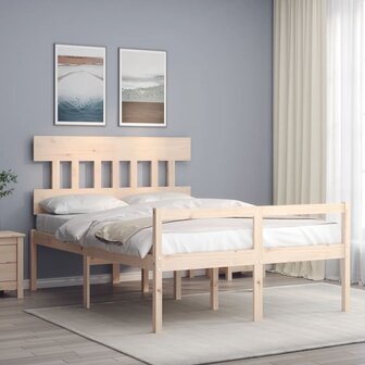 Seniorenbed met hoofdbord massief hout 140x200 cm 1