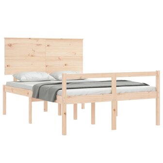 Seniorenbed met hoofdbord massief hout 140x190 cm 4