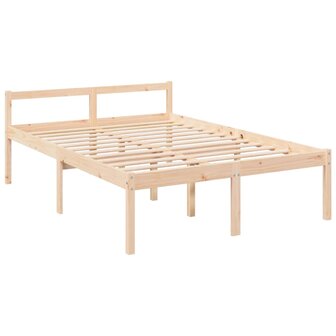Seniorenbed met hoofdbord massief hout 140x190 cm 9