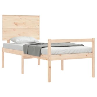 Seniorenbed met hoofdbord massief hout 100x200 cm 4