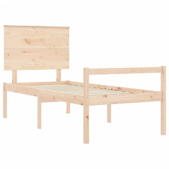 Seniorenbed met hoofdbord massief hout 100x200 cm 5