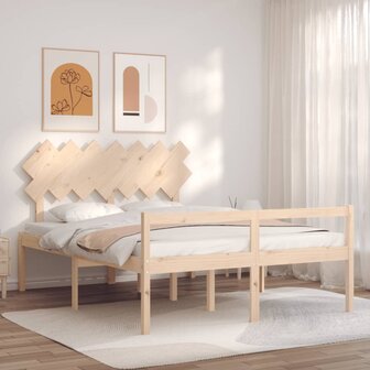 Seniorenbed met hoofdbord massief hout 140x190 cm 1