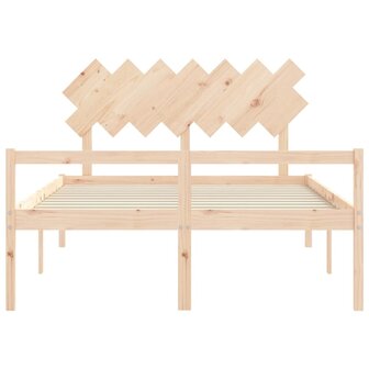 Seniorenbed met hoofdbord massief hout 140x190 cm 6