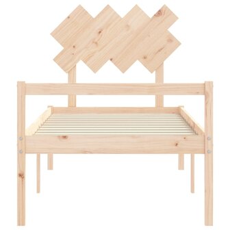 Seniorenbed met hoofdbord massief hout 90x200 cm 6