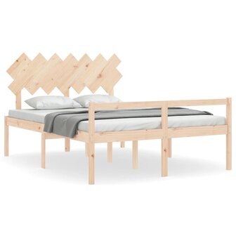 Seniorenbed met hoofdbord massief hout 140x200 cm 2
