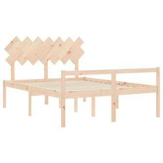 Seniorenbed met hoofdbord massief hout 140x200 cm 5