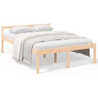 Seniorenbed massief grenenhout wit 120x190 cm 2