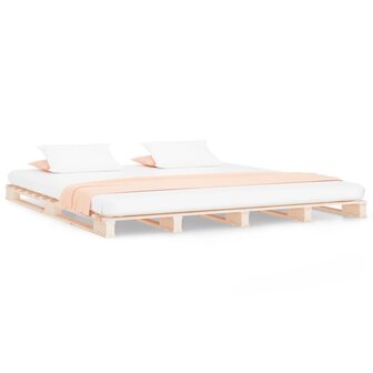 Palletbed massief grenenhout 140x190 cm 2