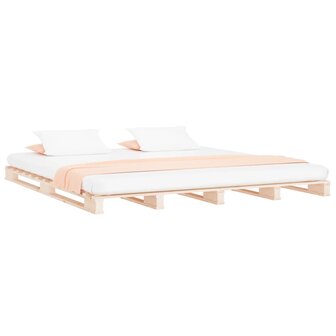 Palletbed massief grenenhout 140x190 cm 3