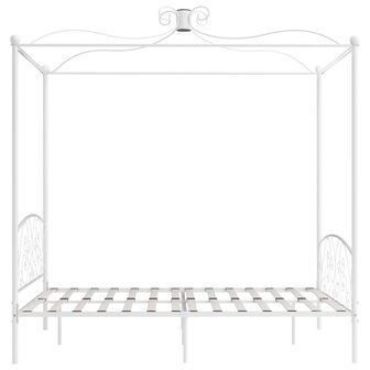 Hemelbedframe metaal wit 160x200 cm 4