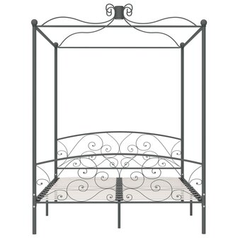 Hemelbedframe metaal grijs 160x200 cm 3