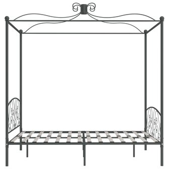 Hemelbedframe metaal grijs 160x200 cm 4