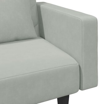 2-delige Loungeset met kussens fluweel lichtgrijs 9