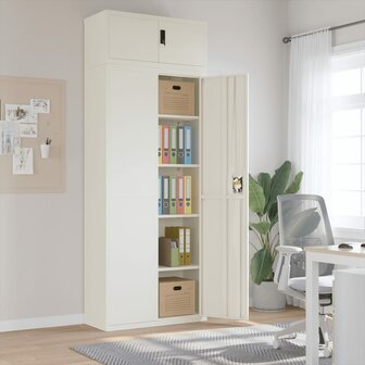 Archiefkast 90x40x240 cm staal wit 1