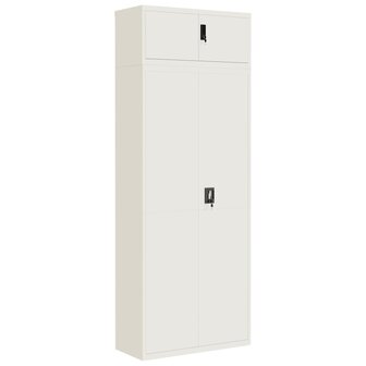 Archiefkast 90x40x240 cm staal wit 2