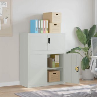 Archiefkast 90x40x110 cm staal lichtgrijs 1