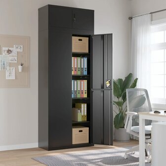 Archiefkast 90x40x240 cm staal zwart 1