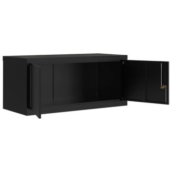 Archiefkast 90x40x240 cm staal zwart 5
