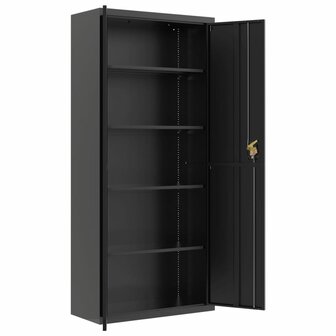 Archiefkast 90x40x240 cm staal zwart 8
