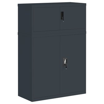 Archiefkast 90x40x130 cm staal antracietkleurig 2