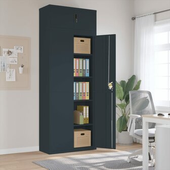 Archiefkast 90x40x240 cm staal antracietkleurig 1
