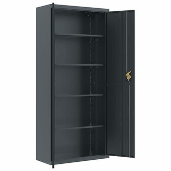 Archiefkast 90x40x240 cm staal antracietkleurig 9
