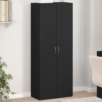 Archiefkast 60x32x153 cm bewerkt hout zwart 1