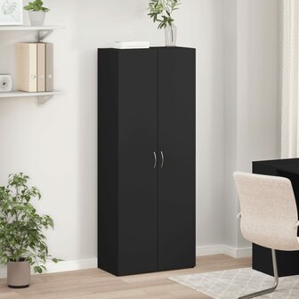 Archiefkast 60x32x153 cm bewerkt hout zwart 3