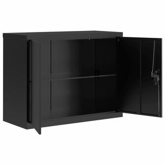 Archiefkast 90x40x70 cm staal zwart 4