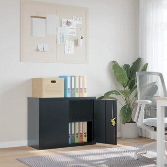 Archiefkast 90x40x70 cm staal antracietkleurig 1