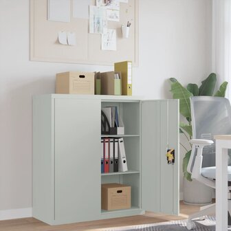 Archiefkast 90x40x105 cm staal lichtgrijs 1