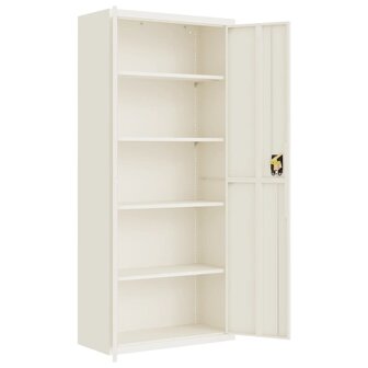 Archiefkast 90x40x200 cm staal wit 4