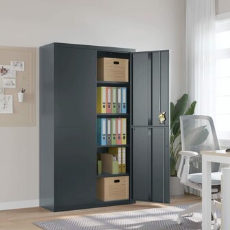 Archiefkast 105x40x180 cm staal antracietkleurig 1