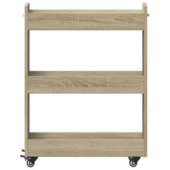 Kast met wieltjes 60x22x79 bewerkt hout sonoma eikenkleurig 5