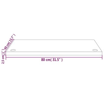 Bureaublad 80x40x2,5 cm massief grenenhout wit 7
