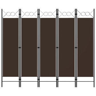 Kamerscherm met 5 panelen 200x180 cm bruin 1