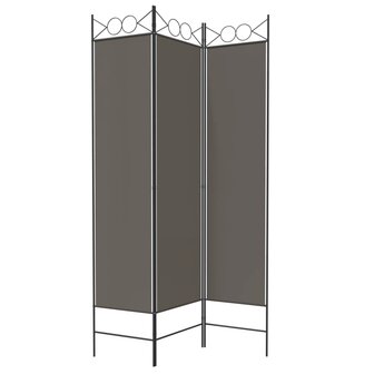 Kamerscherm met 3 panelen 120x200 cm stof antracietkleurig 4