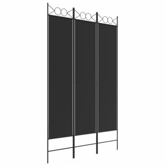 Kamerscherm met 3 panelen 120x200 cm stof zwart 2