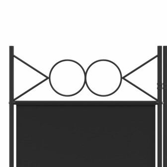 Kamerscherm met 3 panelen 120x200 cm stof zwart 7