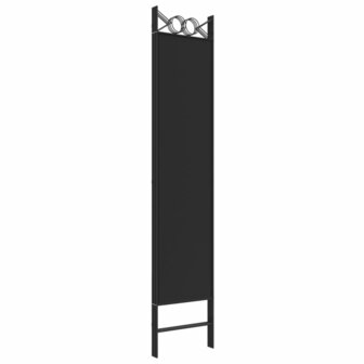 Kamerscherm met 4 panelen 160x200 cm stof zwart 6