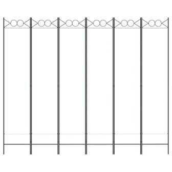 Kamerscherm met 6 panelen 240x200 cm stof wit 3