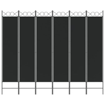 Kamerscherm met 6 panelen 240x200 cm stof zwart 3