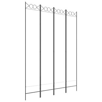 Kamerscherm met 4 panelen 160x220 cm stof wit 2