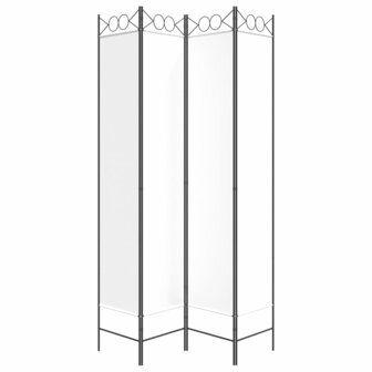 Kamerscherm met 4 panelen 160x220 cm stof wit 4