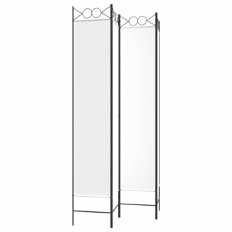 Kamerscherm met 4 panelen 160x220 cm stof wit 5
