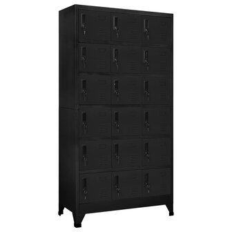 Lockerkast 90x40x180 cm staal zwart 1